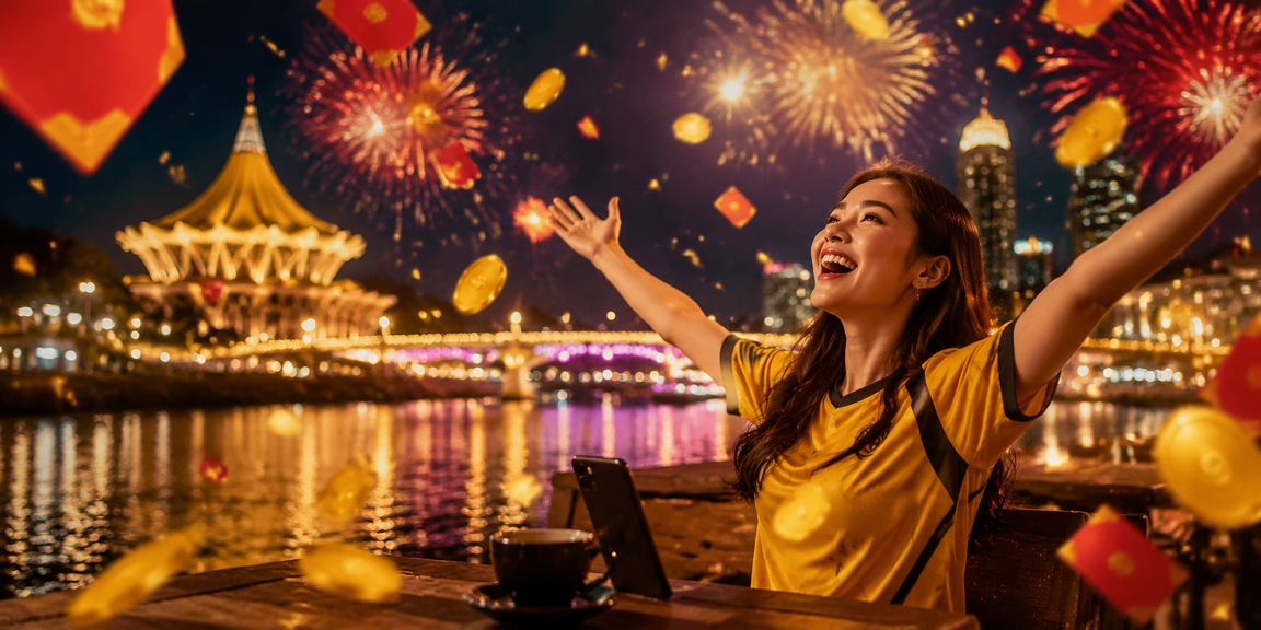 Suasana perayaan di Kuching dengan bonus sampul merah dan permainan poker di platform 5099